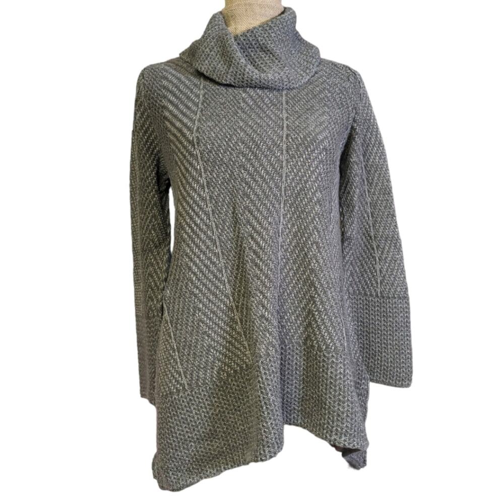 Jeanne‎ Pierre cowlneck dipped hem oversized knit sweater size L - Picture 2 of 6